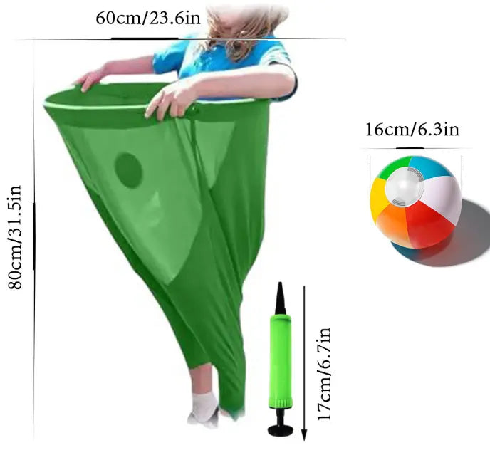 Green Granny Pants Yard Game for Kids - Durable Outdoor Tossing Activity with Ball and Pump - 60x80cm Fun Backyard Game for Australian Family BBQs Wholesale Hub