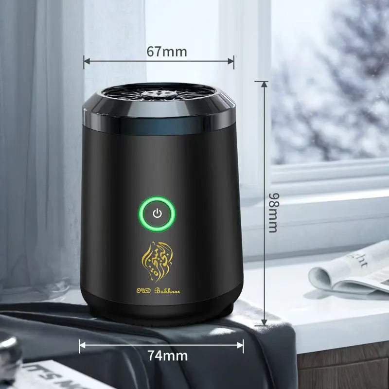 Portable Electric Oud Bukhoor Incense Burner with Speaker - USB Rechargeable Aroma Diffuser for Car and Home - Fits Australian Cup Holders - 98mm Wholesale Hub