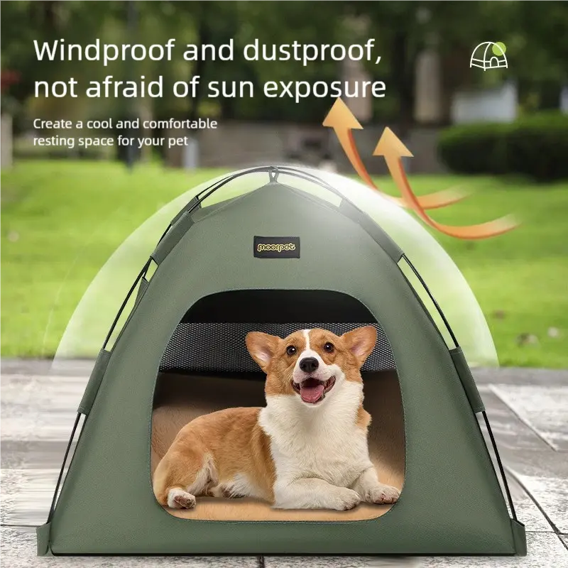 Medium Pet Tent for Cats & Dogs(Blue) - Portable Comfort Shelter with Soft Cushion Wholesale Hub