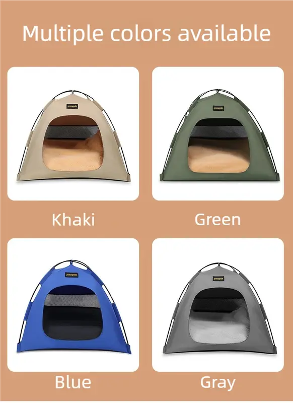 Small Size Pet Tent for Cats & Dogs(Khaki) - Portable Comfort Shelter with Soft Cushion Wholesale Hub
