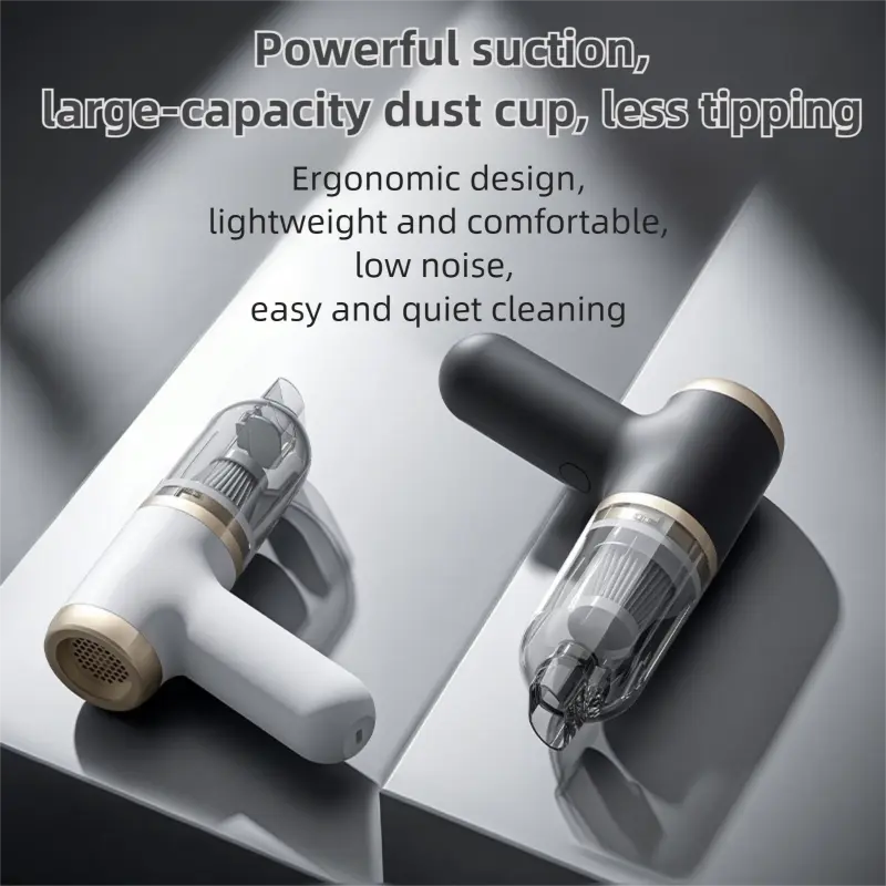 Black Portable 2-in-1 Cordless Vacuum Duster Kit with 2 Attachments Wholesale Hub