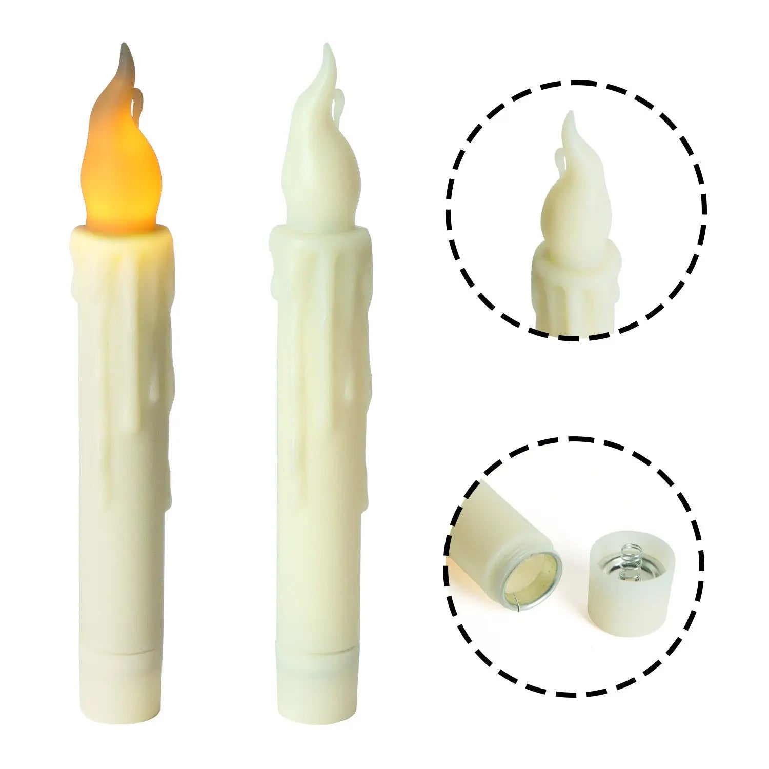20-Pack LED Taper Candles, Remote, Hooks, & Line Wholesale Hub