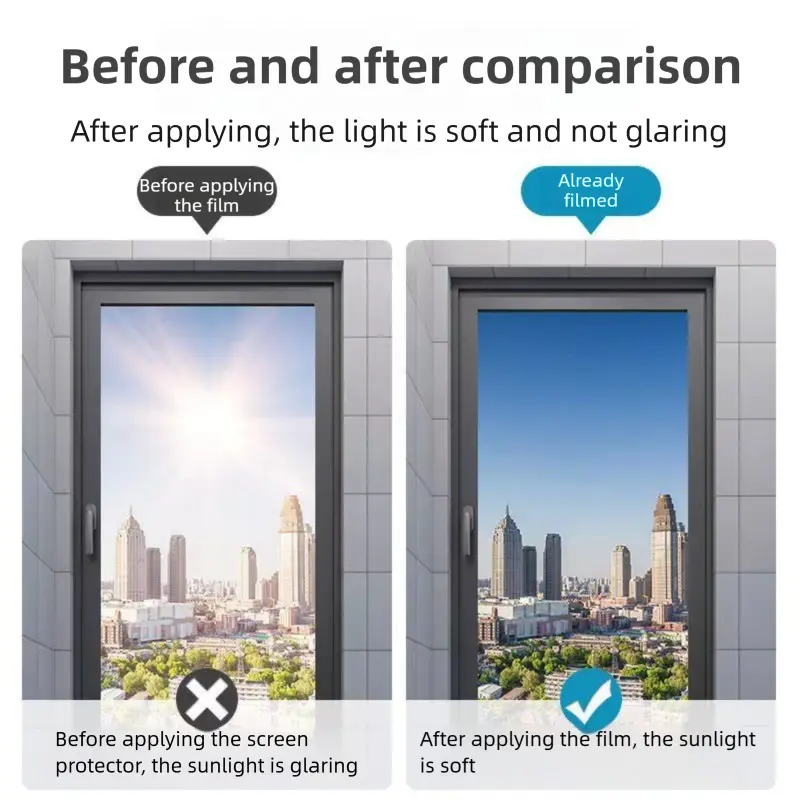 Premium 6-Layer Black Window Film for Home/Office – Reflective One-Way Privacy, 50cm x 2m One Roll, UPF 50+ UV Block,With Full Install Tools Wholesale Hub
