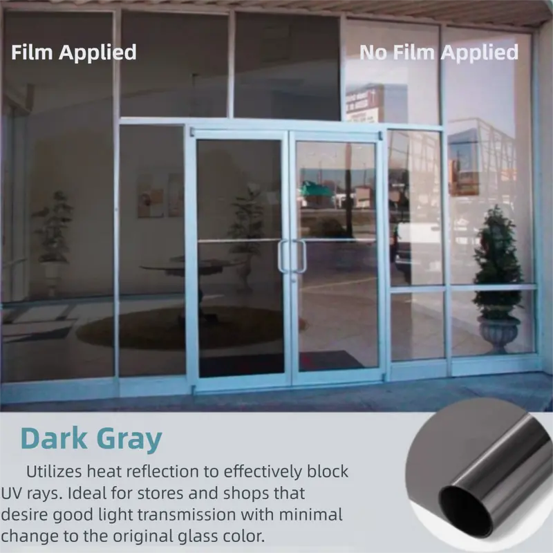 Premium 6-Layer Dark Grey Window Film for Home/Office – Reflective One-Way Privacy, 50cm x 2m One Roll, UPF 50+ UV Block,With Full Install Tools Wholesale Hub