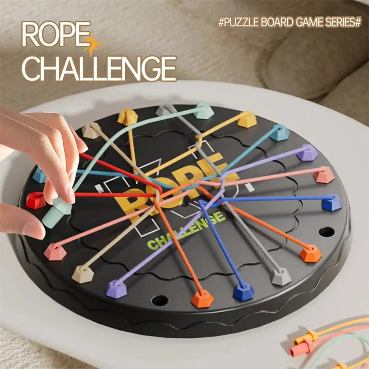 Rope Tangle Challenge Game (23x23CM) - Logic & Focus Educational Toy, Critical Thinking Puzzle for Kids & Family Interactive Fun Wholesale Hub