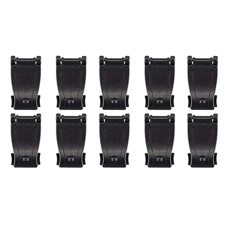10 Pack Black MOLLE Clip Tactical Strap-Management Tool - Ultralight Portable Backpack Buckle for Tactical Outdoor Gear Attachment Wholesale Hub