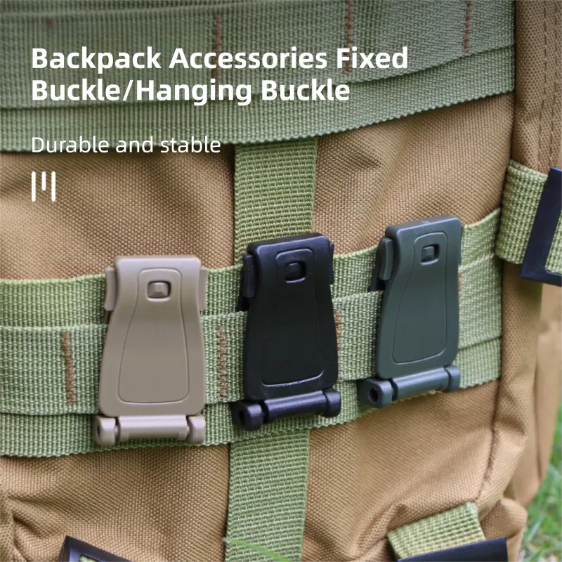 10 Pack Black MOLLE Clip Tactical Strap-Management Tool - Ultralight Portable Backpack Buckle for Tactical Outdoor Gear Attachment Wholesale Hub