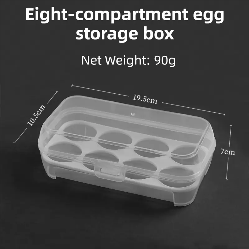 4 Pack Portable 8-Grid Shockproof Eggs Box With Egg Holder- Clear PP Plastic Storage Box, Secure Lock, Anti-Shock Tray for Outdoor Camping Picnic Wholesale Hub