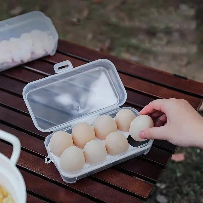 4 Pack Portable 8-Grid Shockproof Eggs Box With Egg Holder- Clear PP Plastic Storage Box, Secure Lock, Anti-Shock Tray for Outdoor Camping Picnic Wholesale Hub