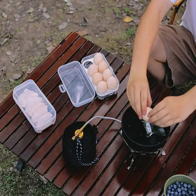 4 Pack Portable 8-Grid Shockproof Eggs Box With Egg Holder- Clear PP Plastic Storage Box, Secure Lock, Anti-Shock Tray for Outdoor Camping Picnic Wholesale Hub