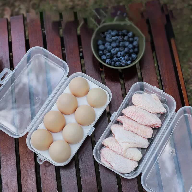 4 Pack Portable 8-Grid Shockproof Eggs Box With Egg Holder- Clear PP Plastic Storage Box, Secure Lock, Anti-Shock Tray for Outdoor Camping Picnic Wholesale Hub