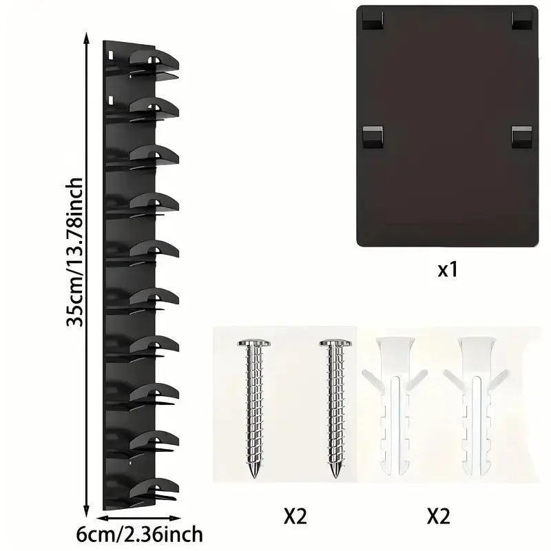 2-Pack 10-Tier White Wall-Mounted Hat Rack with Installation Accessories - Space-Saving Plastic Baseball Cap and Other Hat Organizers Wholesale Hub