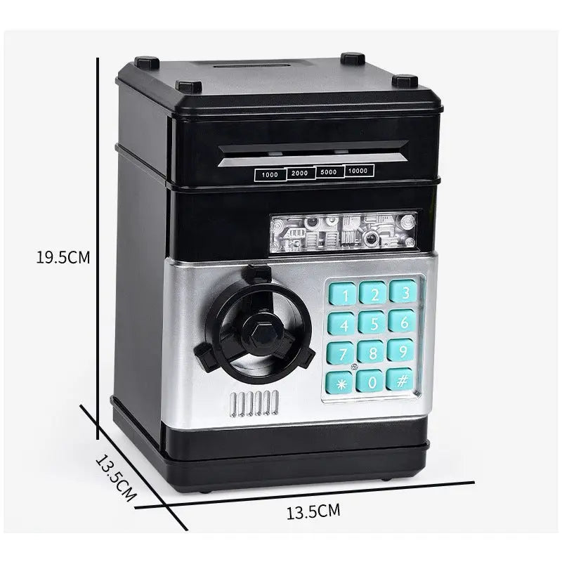 2-Piece Blue Smart ATM Piggy Banks - Kids Electronic Money Safe with Password Lock & Auto-Roll in/out Feature Wholesale Hub