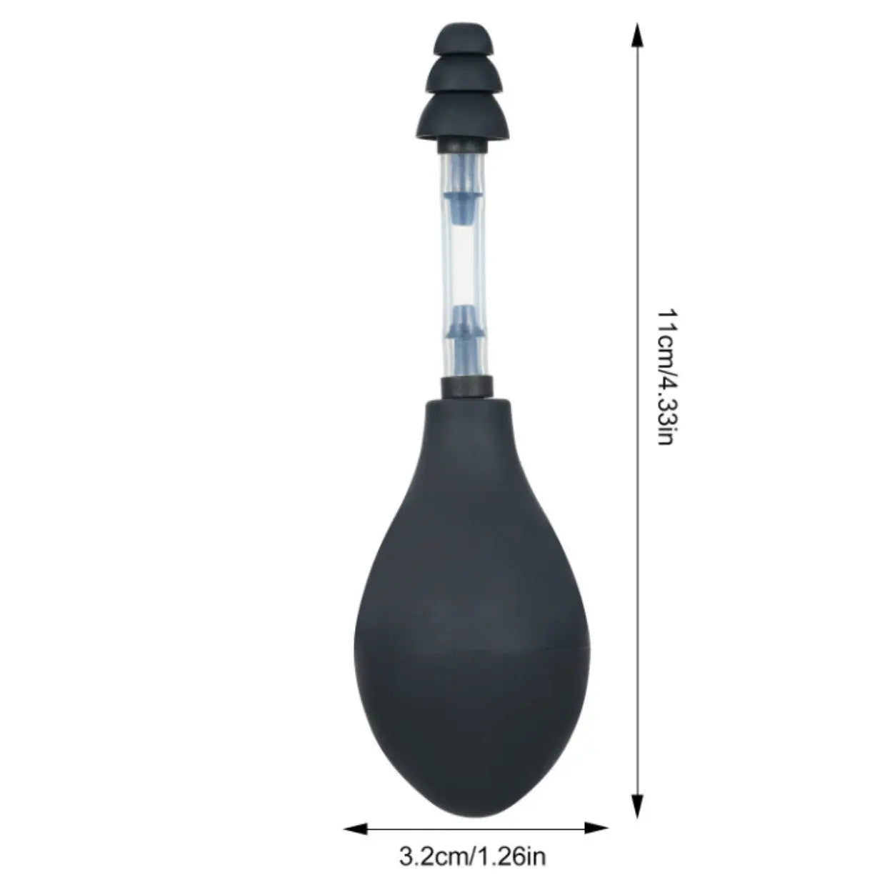 Black Portable Manual Ear Massager - Natural Relief and Decompression Tool, Inner Ear Pressure Stimulator Device Wholesale Hub