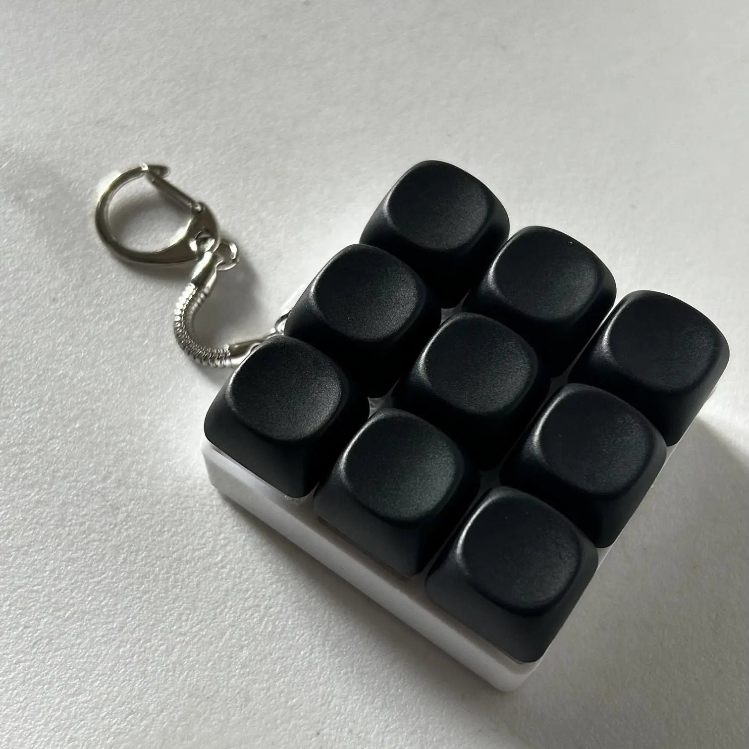 2-Pack Black Mechanical 9-Keyboard Fingertip Toy Keychain - Key Pressure Relief, PVC Fingertip Toy Wholesale Hub