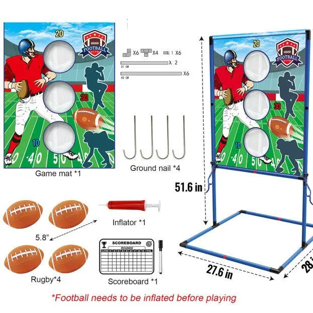 Outdoor/Indoor Portable Rugby Toss Game Set - Football Target Frame & Rugby Toss Activity Toy, Durable & Easy Assembly Sports Equipment Wholesale Hub