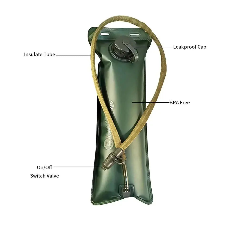 Outdoor Black 2.5L Hydration Bladder for Running & Cycling - Eco-Friendly PEVA Material Water Reservoir Pack Insert with Bite Valve & 93CM Water Pipe Wholesale Hub