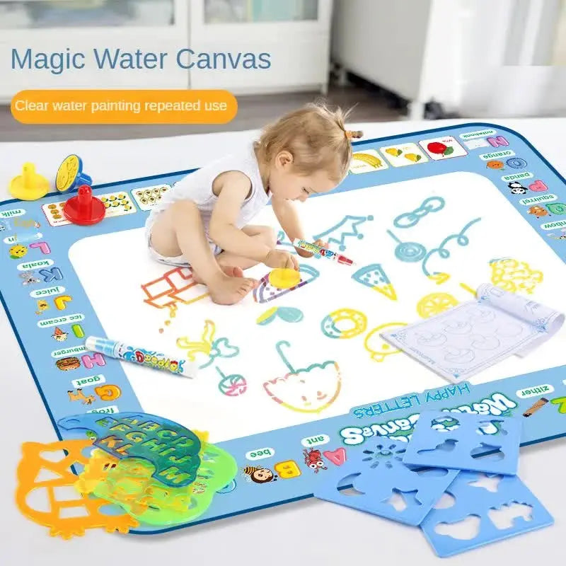 80x60CM World Map Theme Magic Water Doodle Mat - Educational Aqua Canvas, Deluxe 10-Piece Set Wholesale Hub