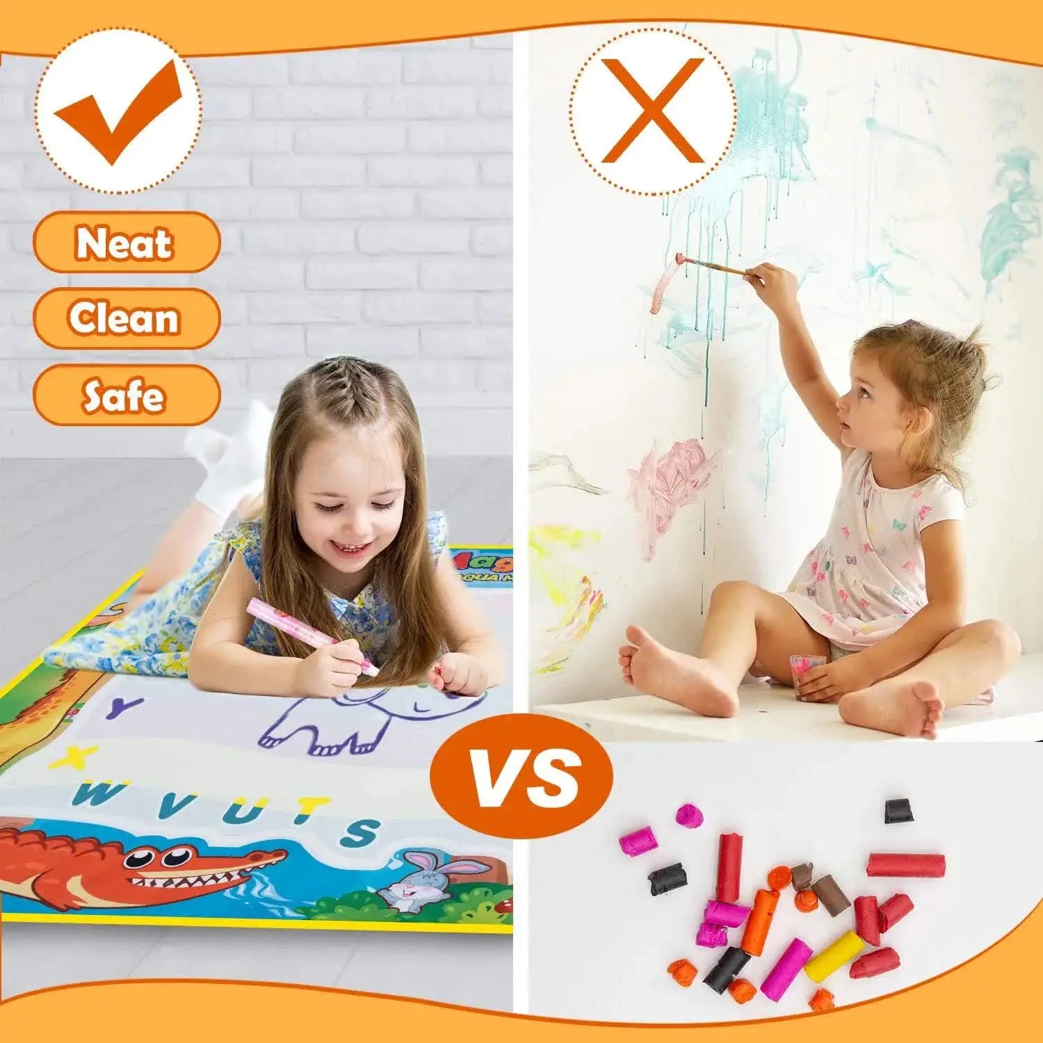80x60CM Ocean World Water Doodle Mat - Educational Aqua Drawing Blanket, Marine Life Style Deluxe 10-Piece Set Wholesale Hub