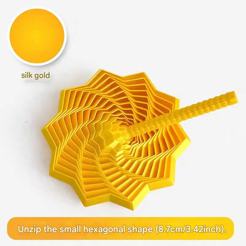 2-Pcs Silk gold Smart 3D Printed Fidget Toy - Hexagonal Illusion Folding Desk Toy for Stress Relief & Focus Wholesale Hub