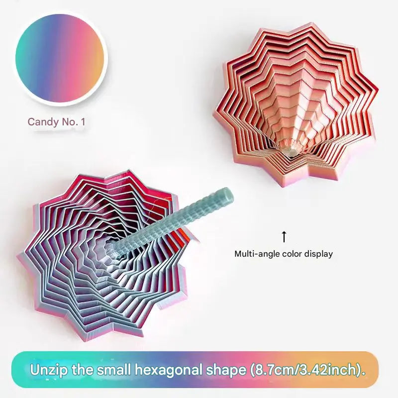 2-Pcs Candy color Smart 3D Printed Fidget Toy - Hexagonal Illusion Folding Desk Toy for Stress Relief & Focus Wholesale Hub