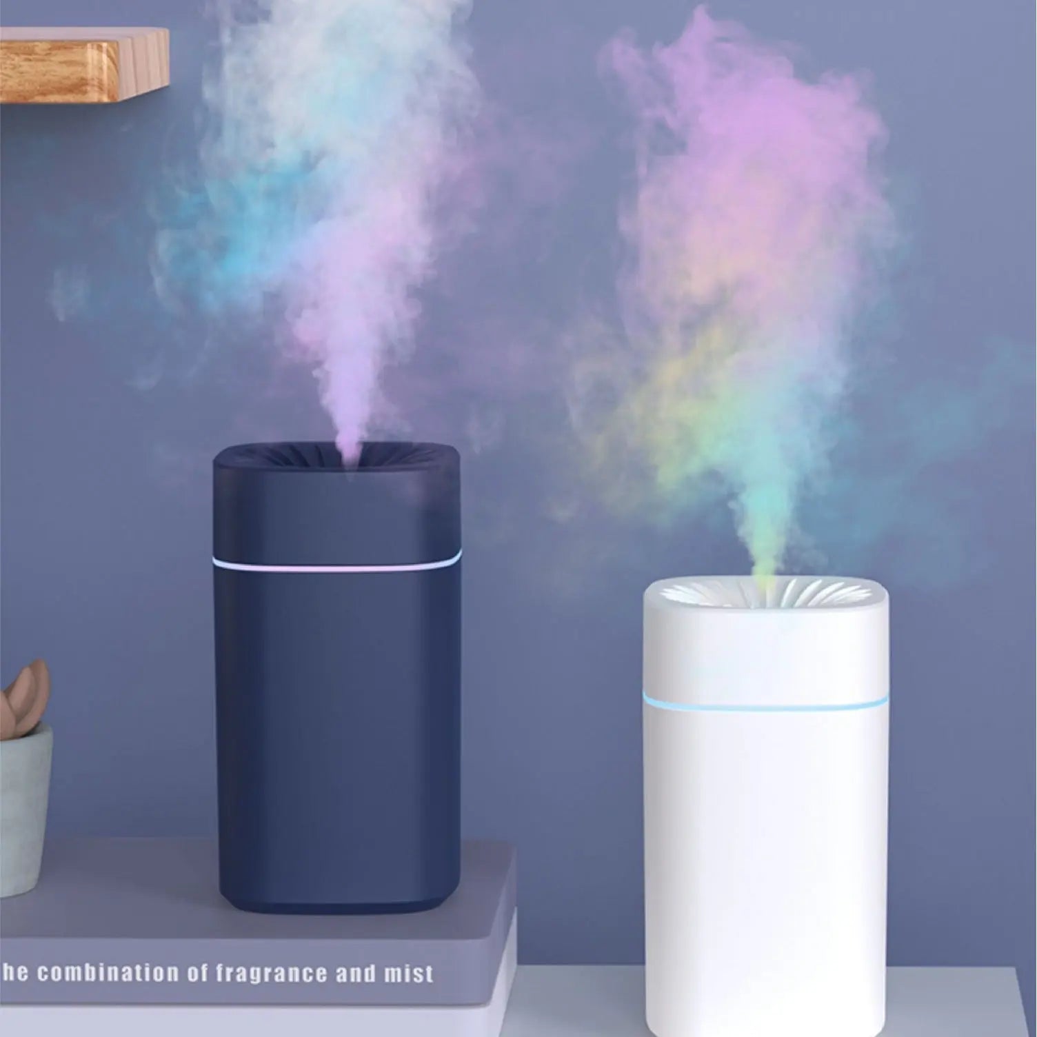 Green 2-in-1 Ultrasonic Air Humidifier with 7-Color LED Night Light - Quiet Desktop Mini Humidifier for Home, Office, Bedroom Wholesale Hub