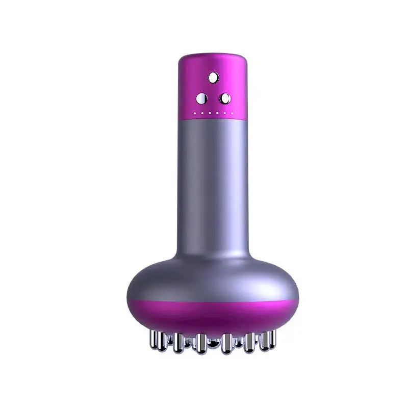 Purple Electric Meridian Brush Massager - 6-in-1 Handheld Device with Vibration, Microcurrent, and Heat Therapy Wholesale Hub
