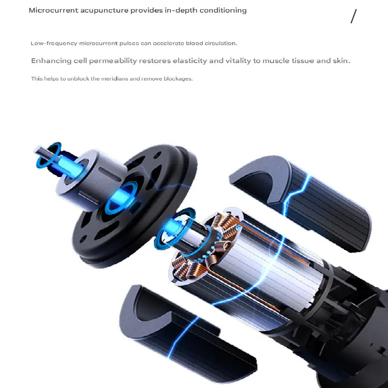 White Electric Meridian Brush Massager - 6-in-1 Handheld Device with Vibration, Microcurrent, and Heat Therapy Wholesale Hub