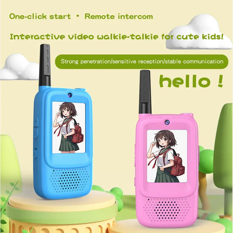 Kids Video Walkie Talkie 2-Pack with 2-inch Screen - Long Range, Clear Sound & Voice Changer for Outdoor Fun & Indoor Play Wholesale Hub