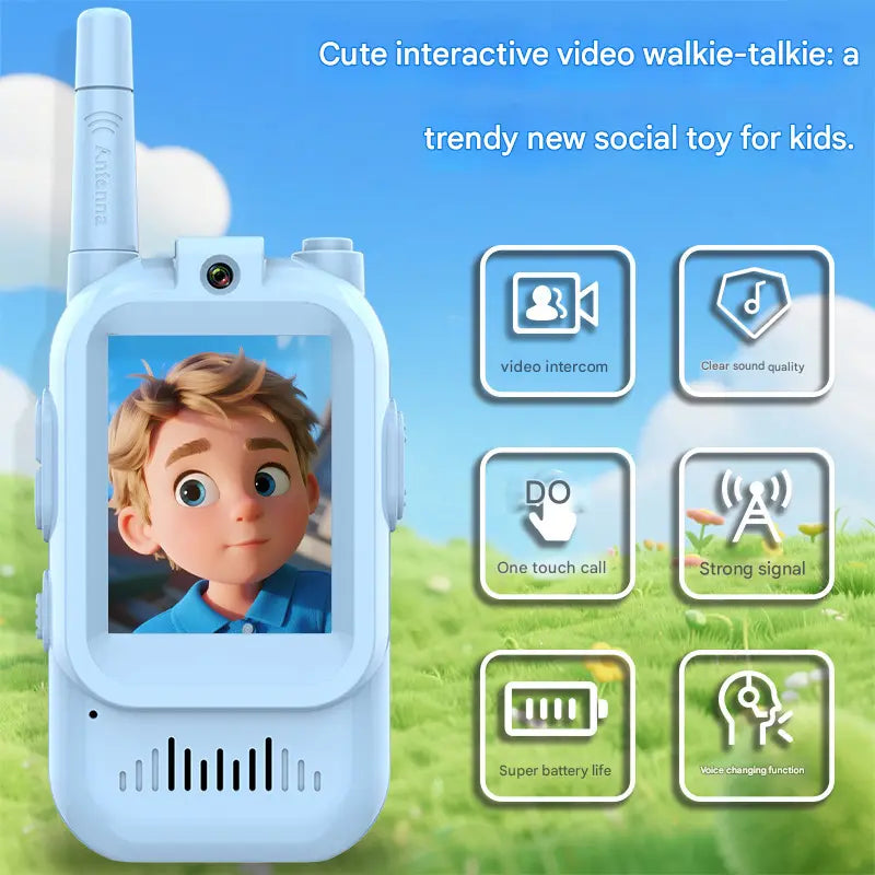 Kids Video Walkie Talkie 2-Pack with 2-inch Screen - Long Range, Clear Sound & Voice Changer for Outdoor Fun & Indoor Play Wholesale Hub