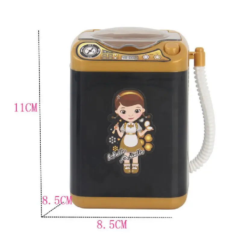 Black Kids Mini Electric Toy Washing Machine with Spin Dryer Basket - Pretend Play Appliance Wholesale Hub