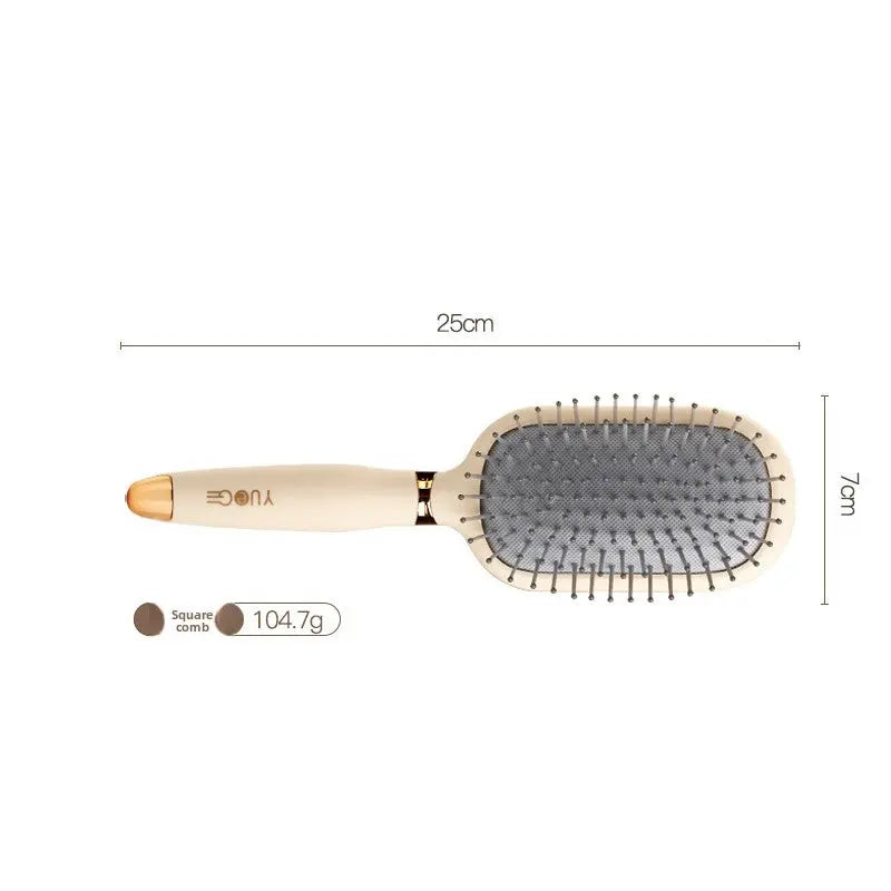 Square comb Soft Touch Air Cushion Hair Brush with Built-in Cleaning Claw Detangling Massage Comb for Wet and Dry Hair Gentle Scalp Care Wholesale Hub