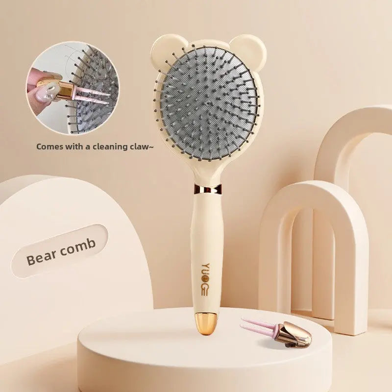 Little Bear Comb Soft Touch Air Cushion Hair Brush with Built-in Cleaning Claw Detangling Massage Comb for Wet and Dry Hair Gentle Scalp Care Wholesale Hub