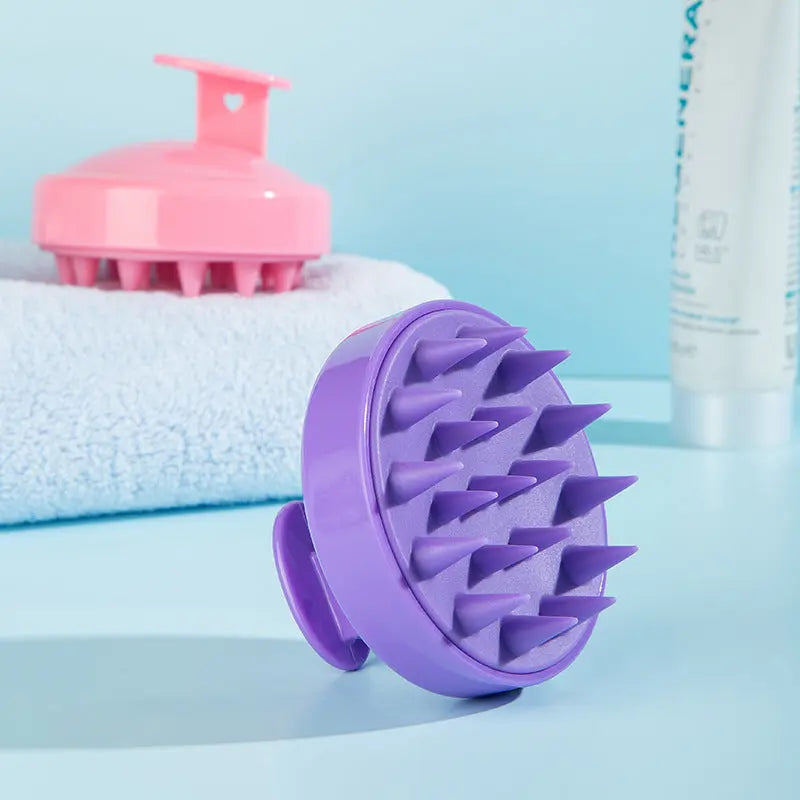 5-Pcs Purple Soft Scalp Massager Shampoo Brush with Detachable Bristles Handheld Hair Scrubber for Deep Cleaning and Head Massage Wholesale Hub