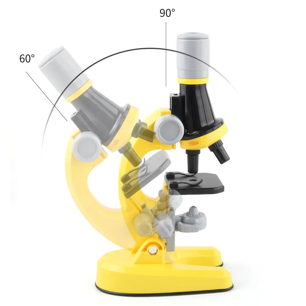 Blue Kids Biological Microscope Kit 100x 400x 1200x LED Magnification STEM Science Toy for School Students with Sample Slides Wholesale Hub