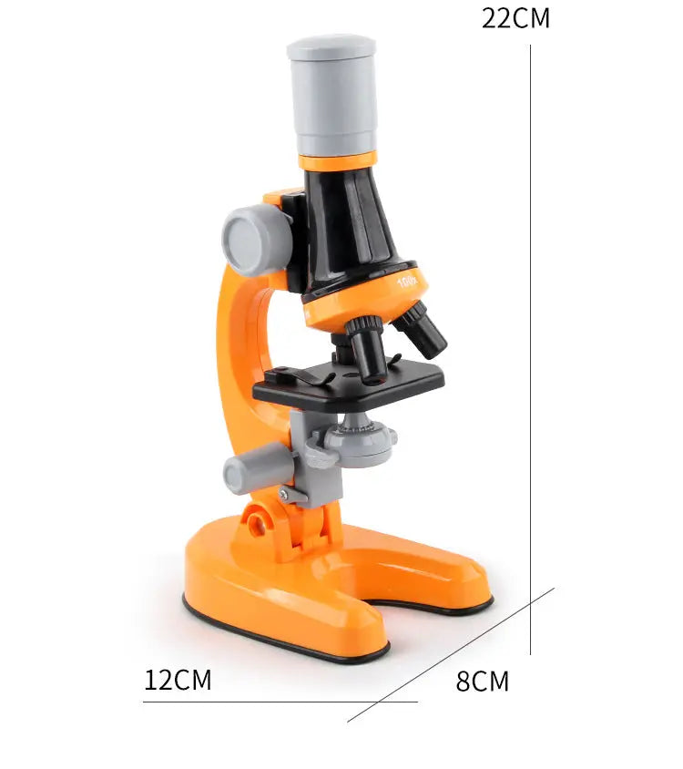 Blue Kids Biological Microscope Kit 100x 400x 1200x LED Magnification STEM Science Toy for School Students with Sample Slides Wholesale Hub