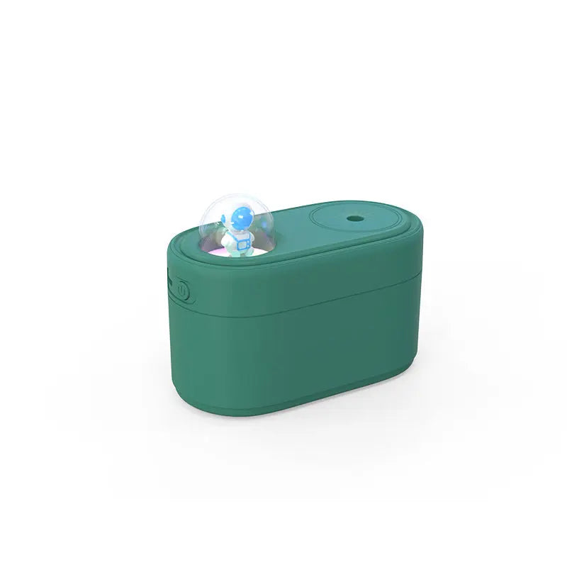 Green Rechargeable Mini Astronaut Air Humidifier USB Desktop Cool Mist Humidifier with 7-Color LED Night Light for Bedroom and Office Wholesale Hub
