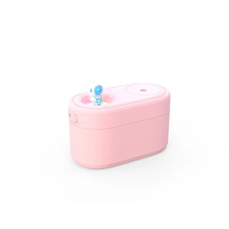 Pink Rechargeable Mini Astronaut Air Humidifier USB Desktop Cool Mist Humidifier with 7-Color LED Night Light for Bedroom and Office Wholesale Hub