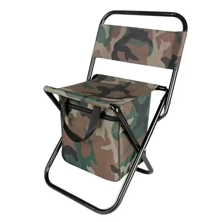 Military green 3-in-1 Portable Folding Camping Chair with Built-in 10L Cooler Bag Lightweight Backpack Stool for Fishing Beach and Outdoor Picnics Wholesale Hub