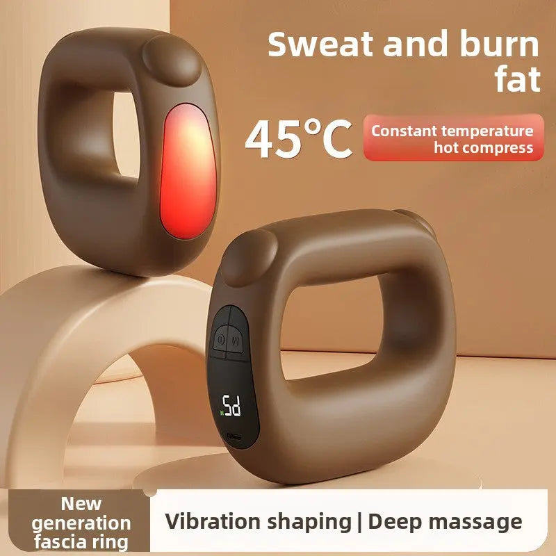 Pink Portable Fascia Massage Ring Vibration Massager with Heat and LED Display for Muscle Relaxation and Body Shaping Wholesale Hub