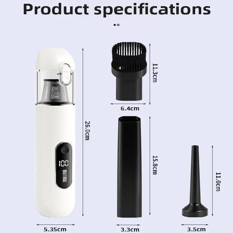 White 2-in-1 Cordless Handheld Car Vacuum Cleaner and Air Blower Powerful Suction Brushless Motor Portable Duster for Home and Auto Wholesale Hub