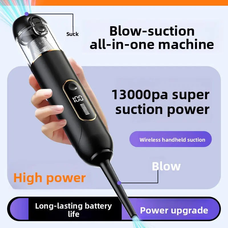 Black 2-in-1 Cordless Handheld Car Vacuum Cleaner and Air Blower Powerful Suction Brushless Motor Portable Duster for Home and Auto Wholesale Hub