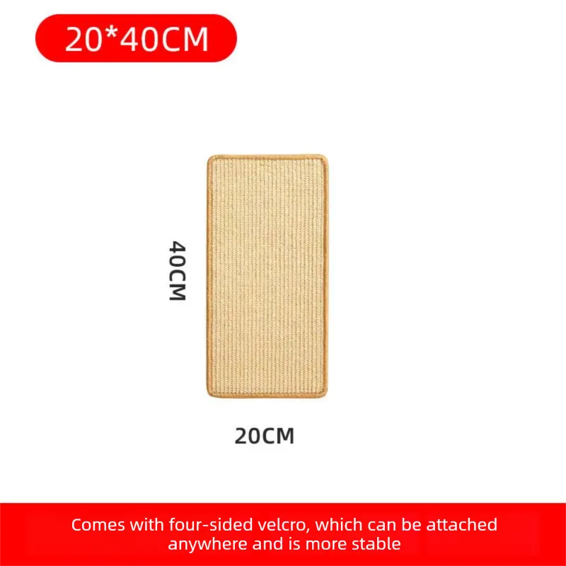 3-PCS Self-Adhesive Sisal Cat Scratching Mat Vertical Wall Mounted Scratcher Board for Furniture Protection(20cm*40cm) Wholesale Hub
