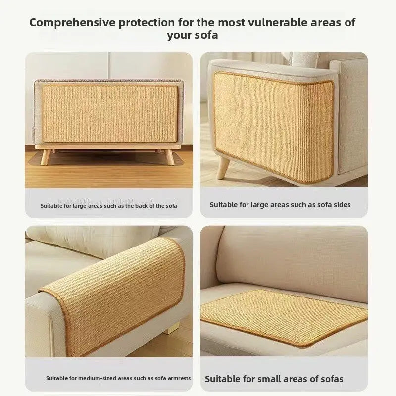 3-PCS Self-Adhesive Sisal Cat Scratching Mat Vertical Wall Mounted Scratcher Board for Furniture Protection(25cm*50cm) Wholesale Hub