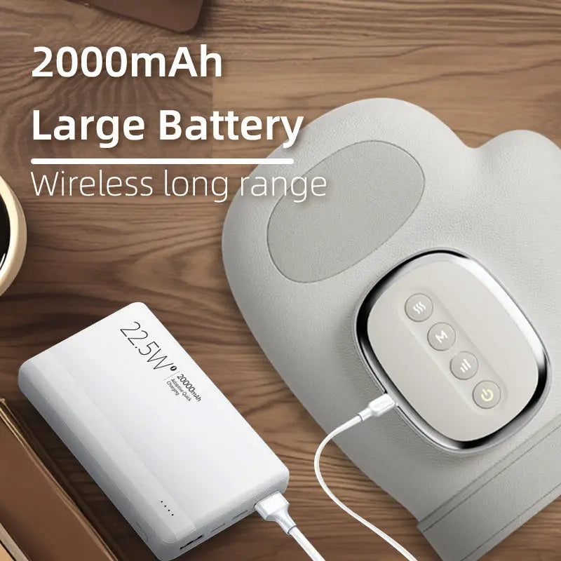 Grey Electric Cordless Hand Massager with Heat and Air Compression Smart Finger and Palm Massager for Arthritis Pain Relief and Relaxation Wholesale Hub