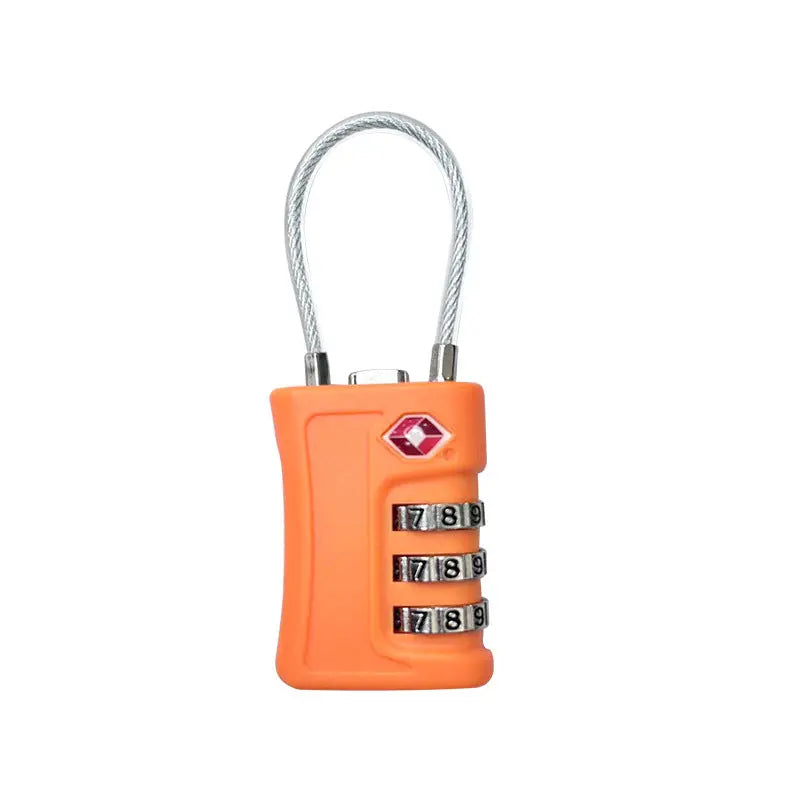 Orange-red TSA Approved Cable Combination Padlock 3-Digit Security Lock for Travel Luggage Suitcase Gym Lockers Durable Steel Wire Australian Travel Essential Wholesale Hub