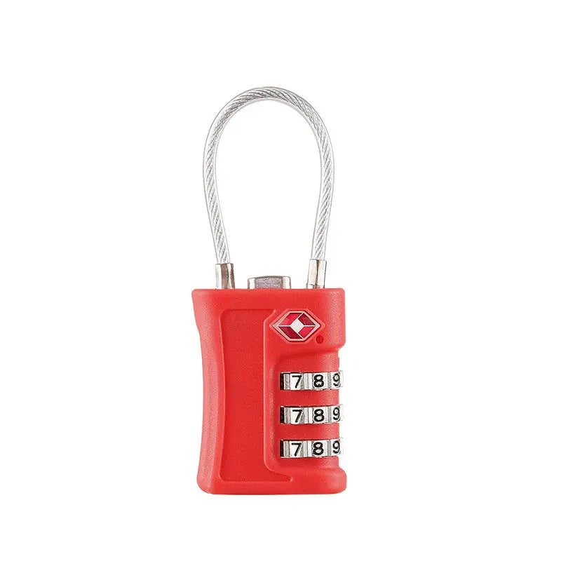 Red TSA Approved Cable Combination Padlock 3-Digit Security Lock for Travel Luggage Suitcase Gym Lockers Durable Steel Wire Australian Travel Essential Wholesale Hub