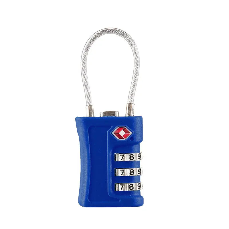 Deep blue TSA Approved Cable Combination Padlock 3-Digit Security Lock for Travel Luggage Suitcase Gym Lockers Durable Steel Wire Australian Travel Essential Wholesale Hub