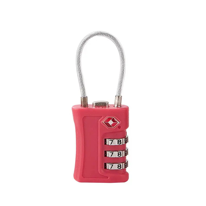 Pink TSA Approved Cable Combination Padlock 3-Digit Security Lock for Travel Luggage Suitcase Gym Lockers Durable Steel Wire Australian Travel Essential Wholesale Hub