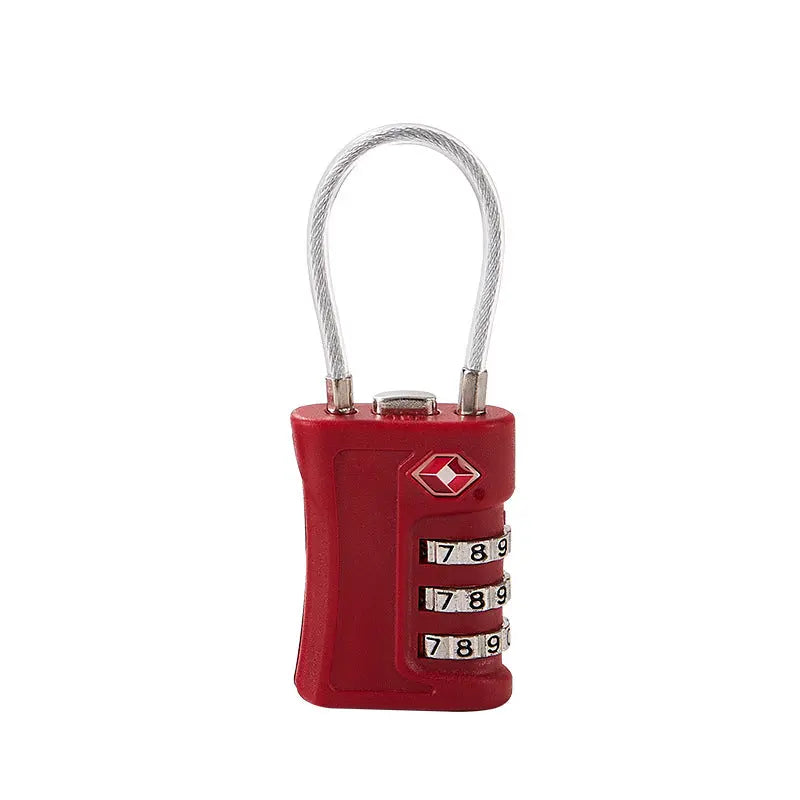 Wine red TSA Approved Cable Combination Padlock 3-Digit Security Lock for Travel Luggage Suitcase Gym Lockers Durable Steel Wire Australian Travel Essential Wholesale Hub